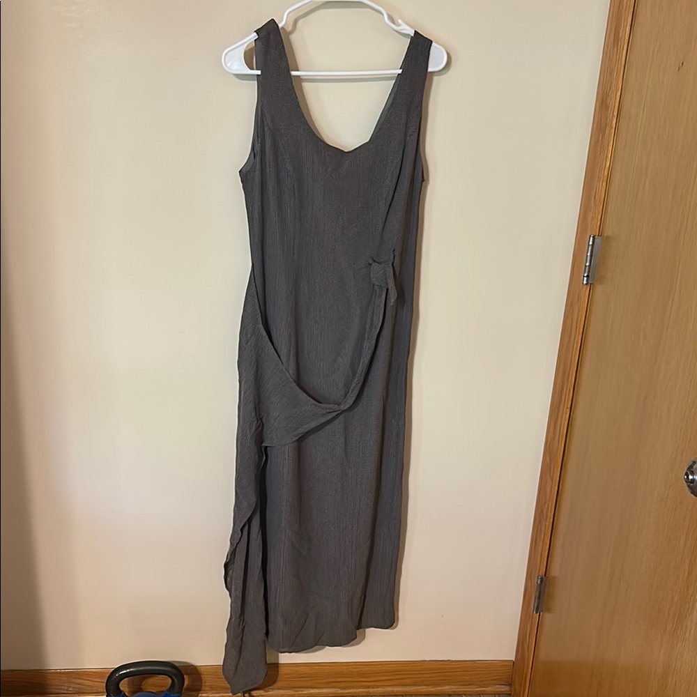 Milano Gray Asymmetrical Wrap Sundress size 6
